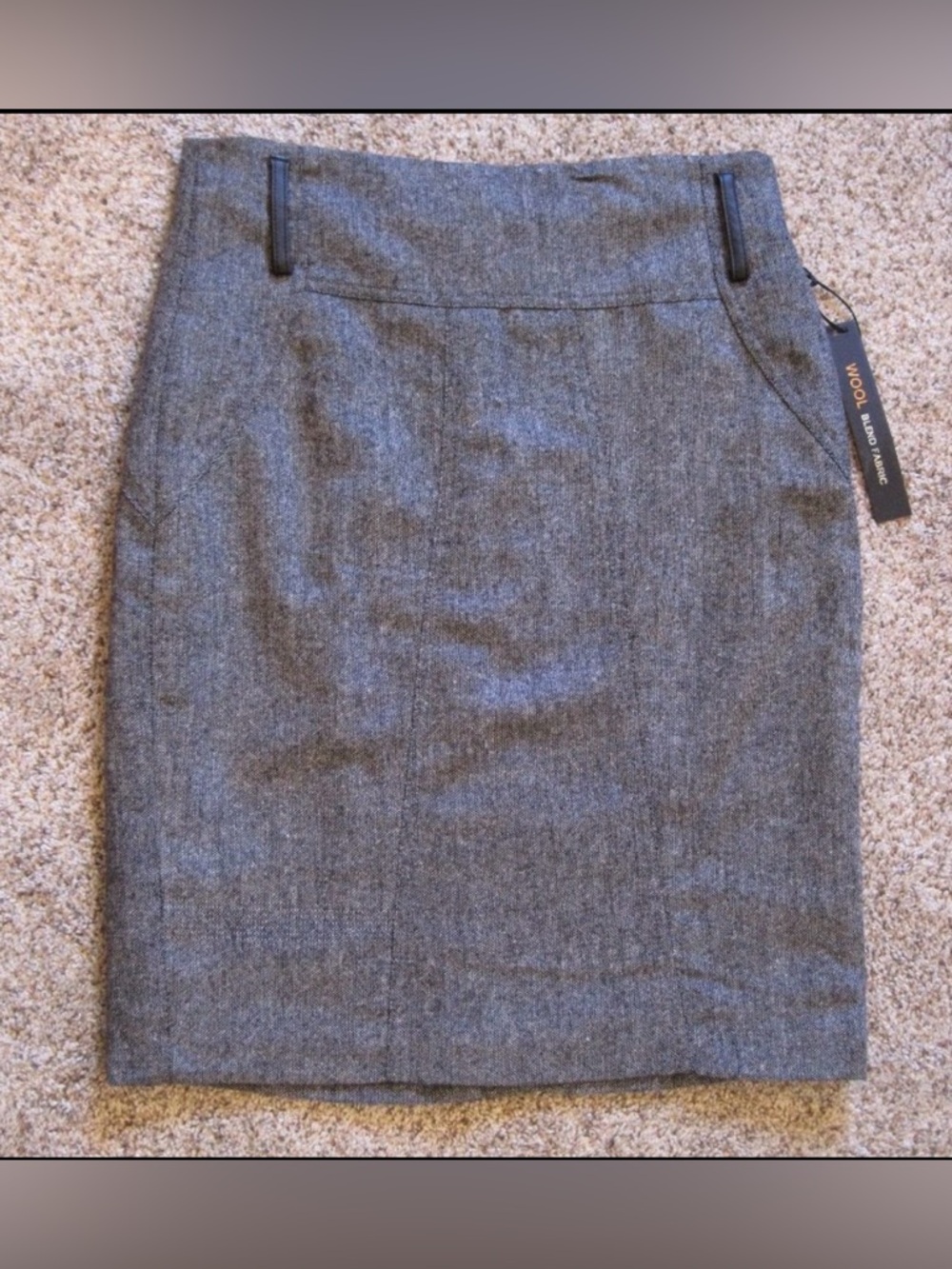 NWT Dalia wool blend gray skirt size 12